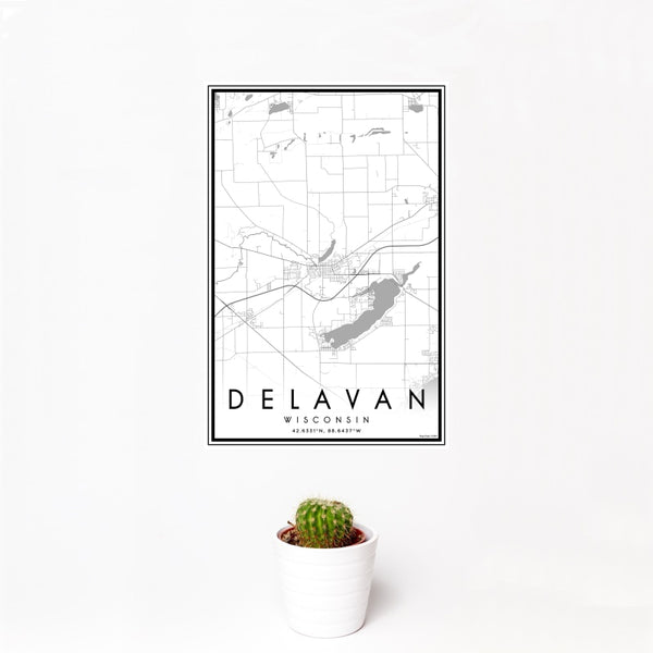 Delavan - Wisconsin Classic Map Print