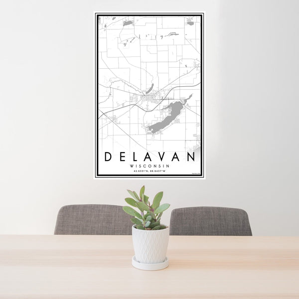 Delavan - Wisconsin Classic Map Print