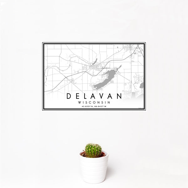 Delavan - Wisconsin Classic Map Print