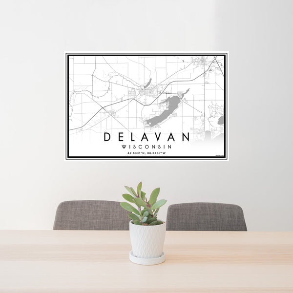 Delavan - Wisconsin Classic Map Print