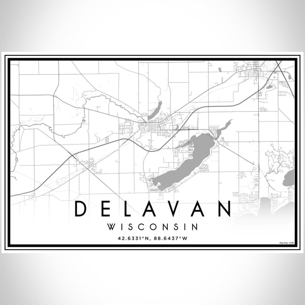 Delavan - Wisconsin Classic Map Print