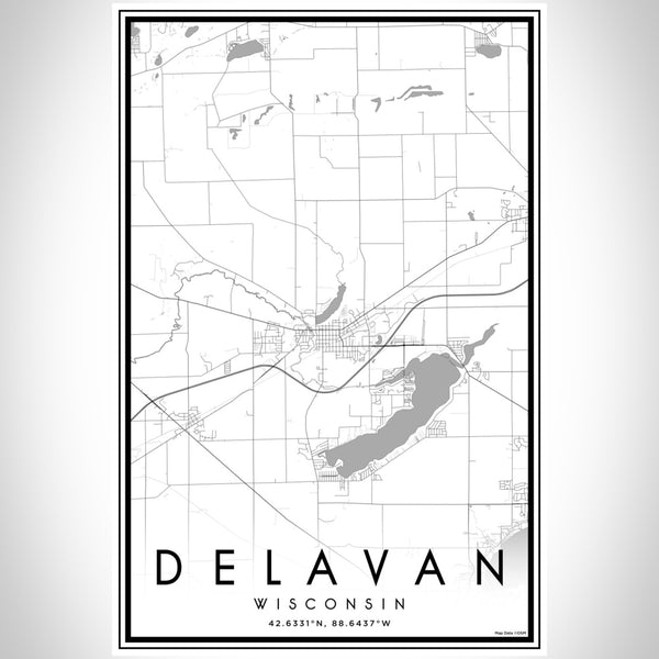 Delavan - Wisconsin Classic Map Print