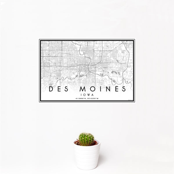 Des Moines - Iowa Classic Map Print