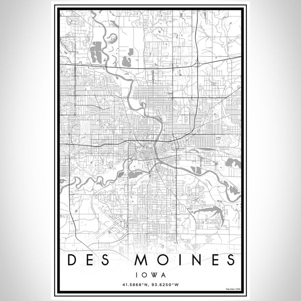 Des Moines - Iowa Classic Map Print