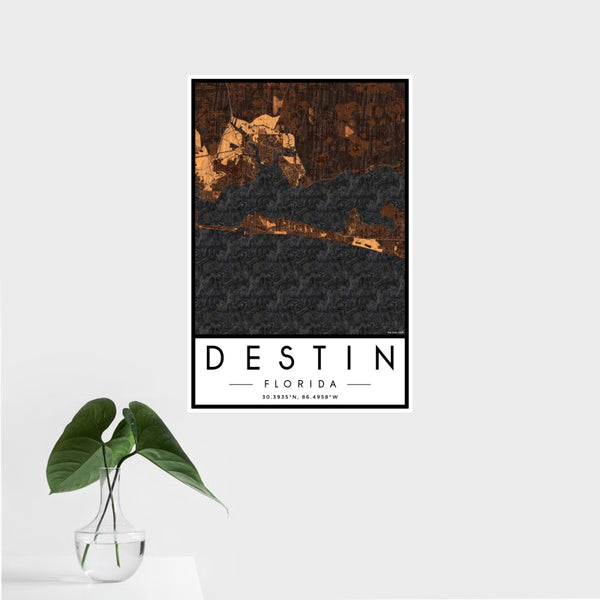 Destin - Florida Map Print in Ember