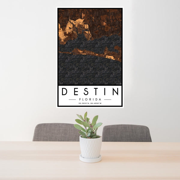 Destin - Florida Map Print in Ember