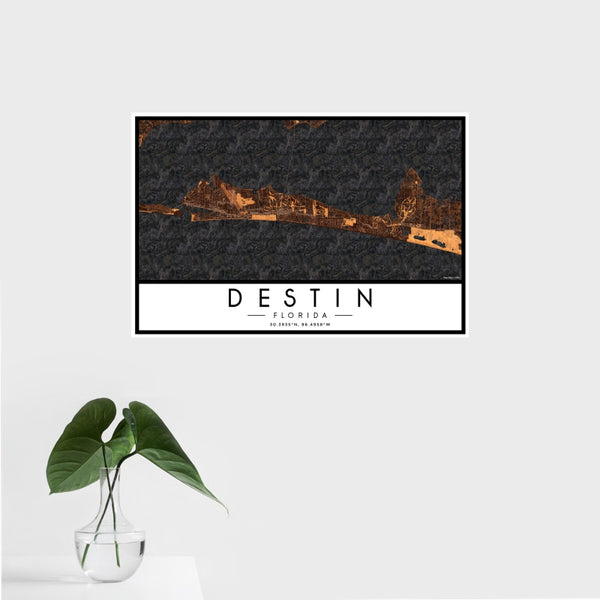 Destin - Florida Map Print in Ember