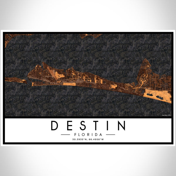 Destin - Florida Map Print in Ember
