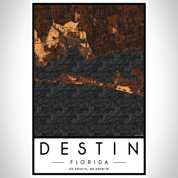 Destin - Florida Map Print in Ember