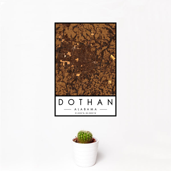 Dothan - Alabama Map Print in Ember