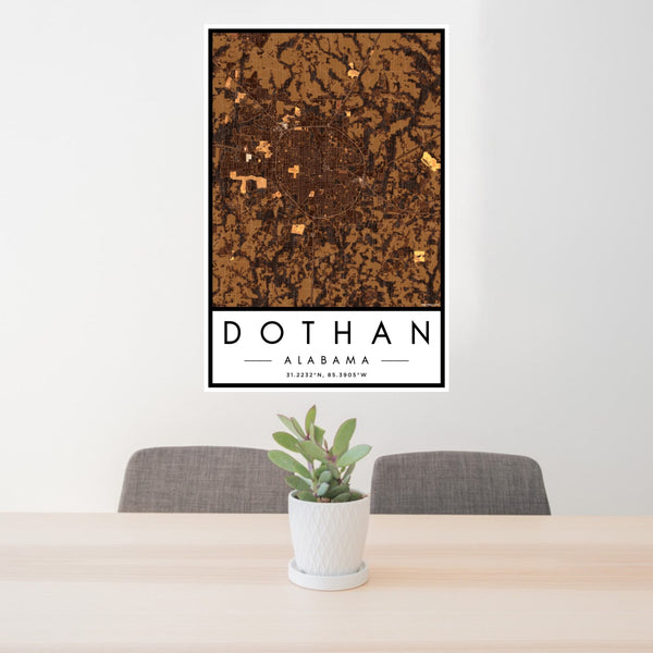 Dothan - Alabama Map Print in Ember