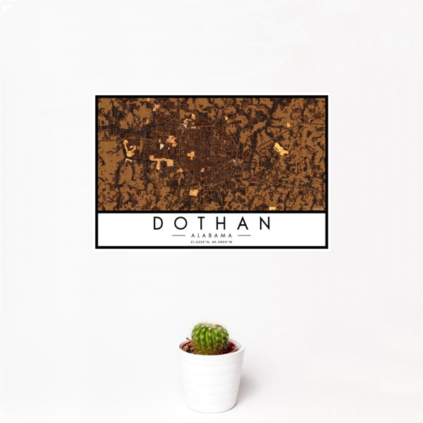 Dothan - Alabama Map Print in Ember