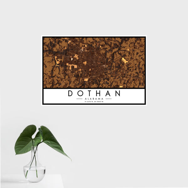 Dothan - Alabama Map Print in Ember