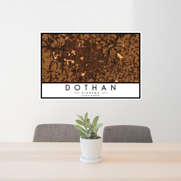 Dothan - Alabama Map Print in Ember
