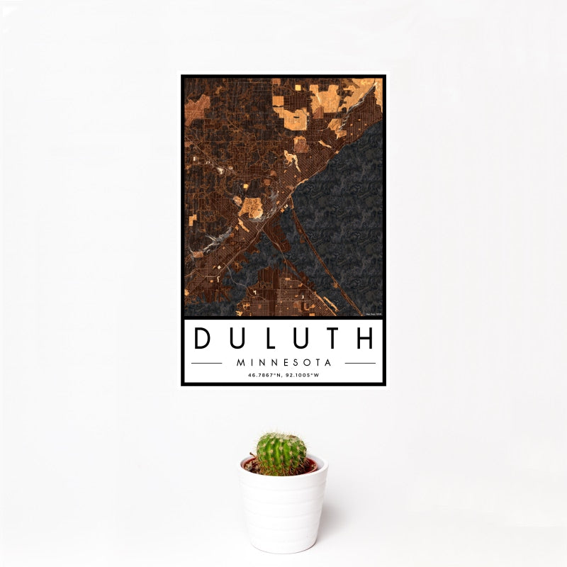 Duluth - Minnesota Map Print in Ember