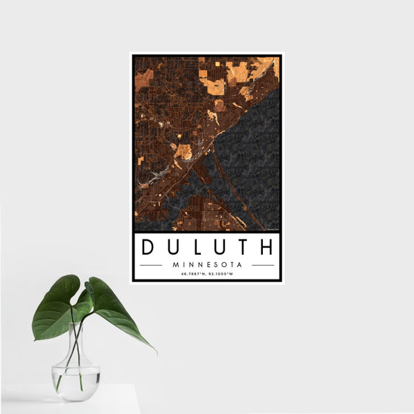 Duluth - Minnesota Map Print in Ember