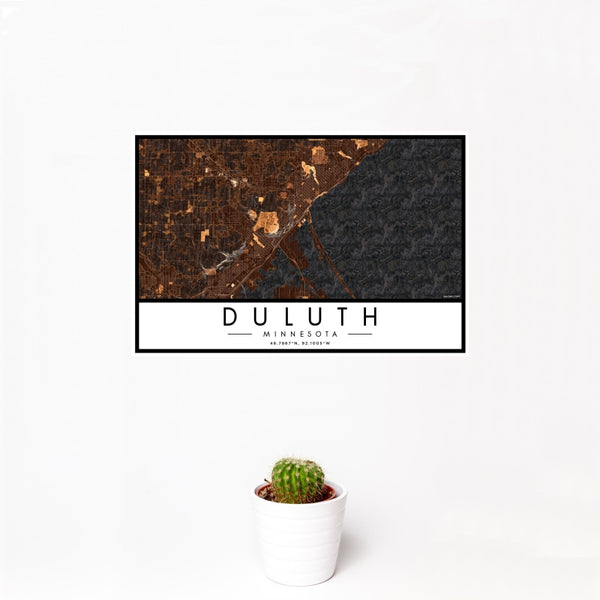 Duluth - Minnesota Map Print in Ember