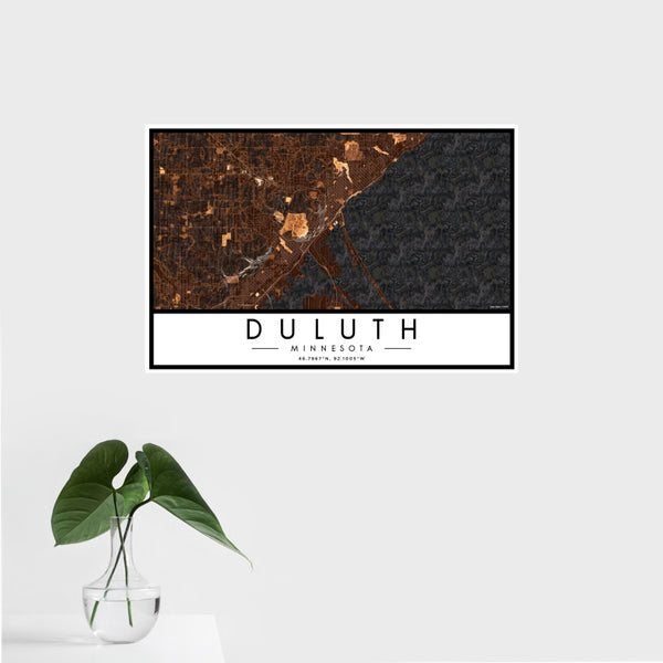 Duluth - Minnesota Map Print in Ember