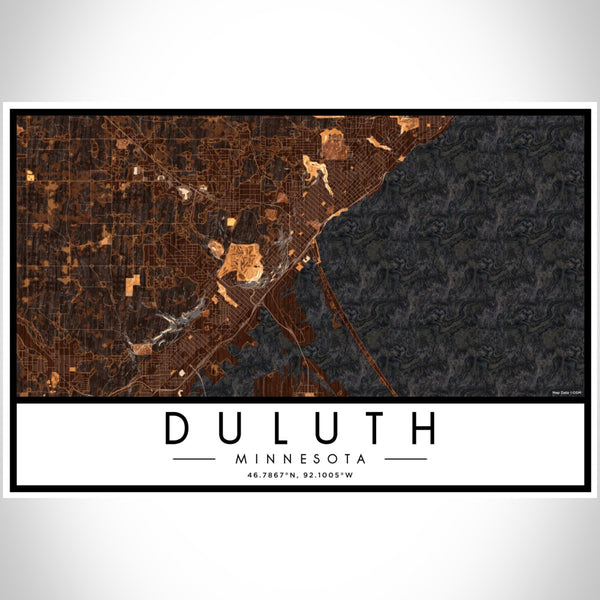 Duluth - Minnesota Map Print in Ember