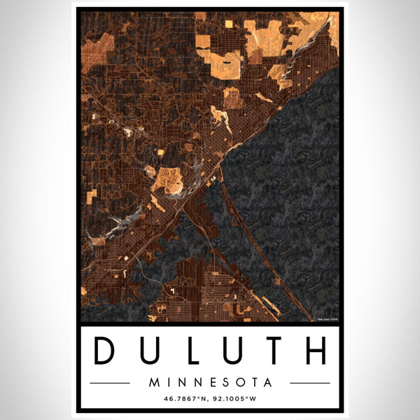 Duluth - Minnesota Map Print in Ember