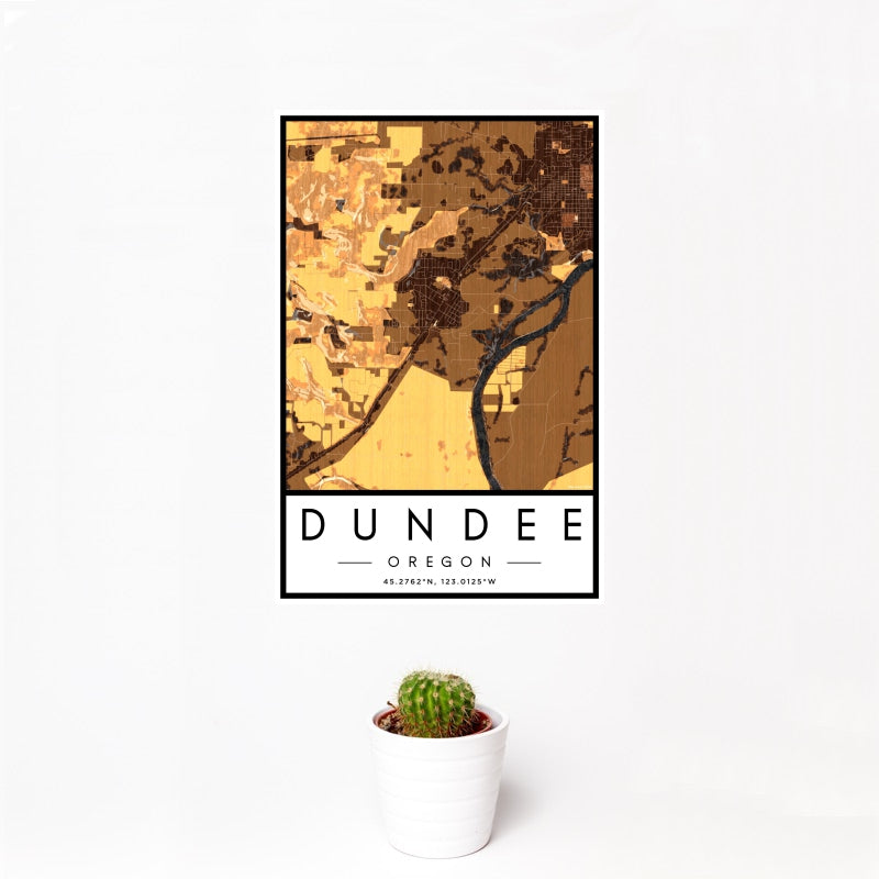 Dundee - Oregon Map Print in Ember