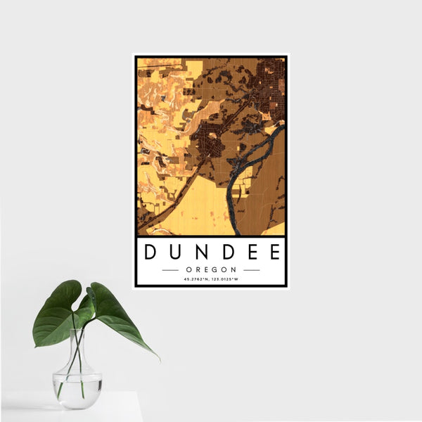 Dundee - Oregon Map Print in Ember