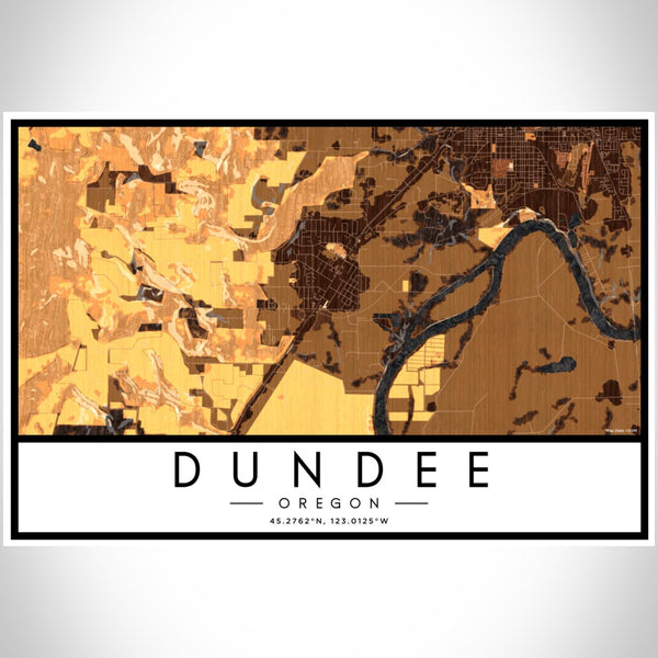 Dundee - Oregon Map Print in Ember