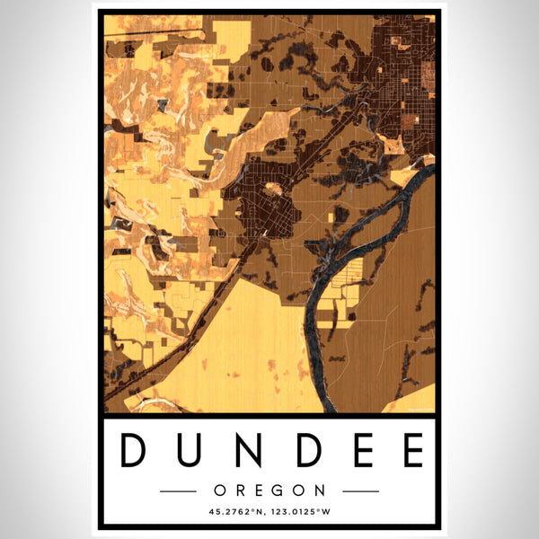 Dundee - Oregon Map Print in Ember