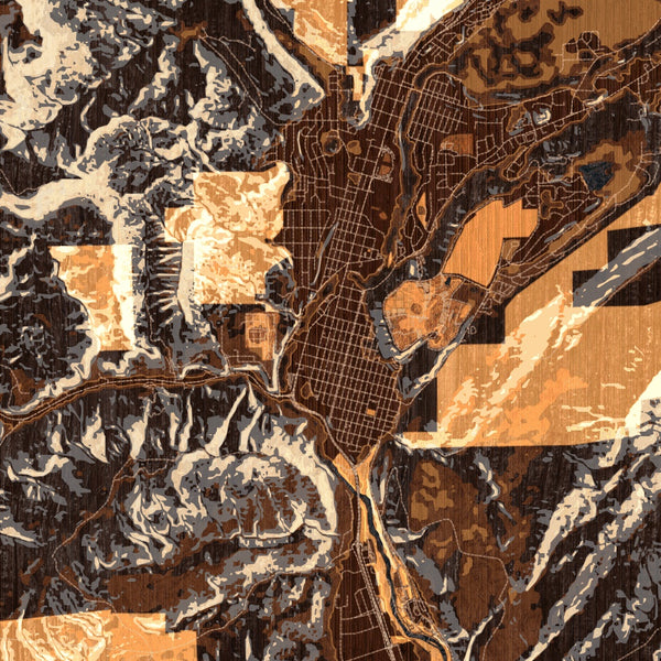 Durango - Colorado Map Print in Ember
