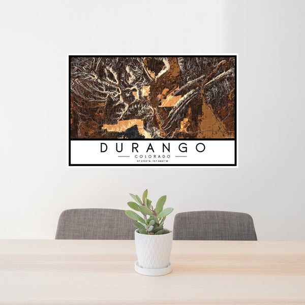Durango - Colorado Map Print in Ember