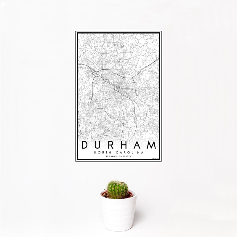 Durham - North Carolina Classic Map Print