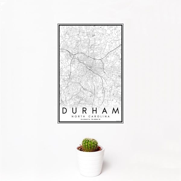 Durham - North Carolina Classic Map Print