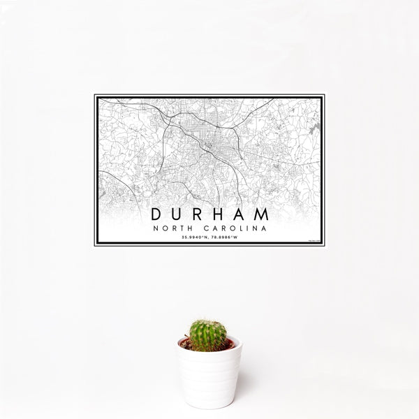 Durham - North Carolina Classic Map Print
