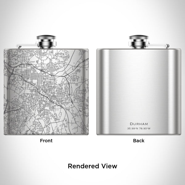 Durham - North Carolina Map Hip Flask