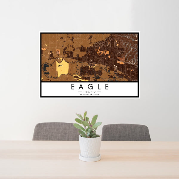 Eagle - Idaho Map Print in Ember