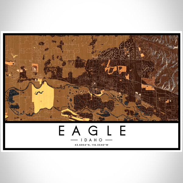 Eagle - Idaho Map Print in Ember