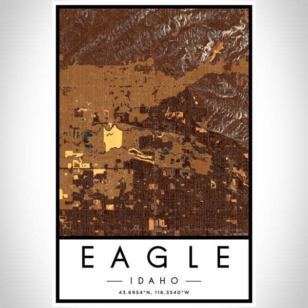 Eagle - Idaho Map Print in Ember
