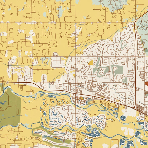 Eagle - Idaho Map Print in Woodblock