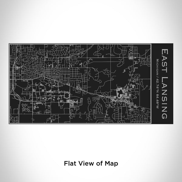 East Lansing - Michigan Map Insulated Bottle in Matte Black