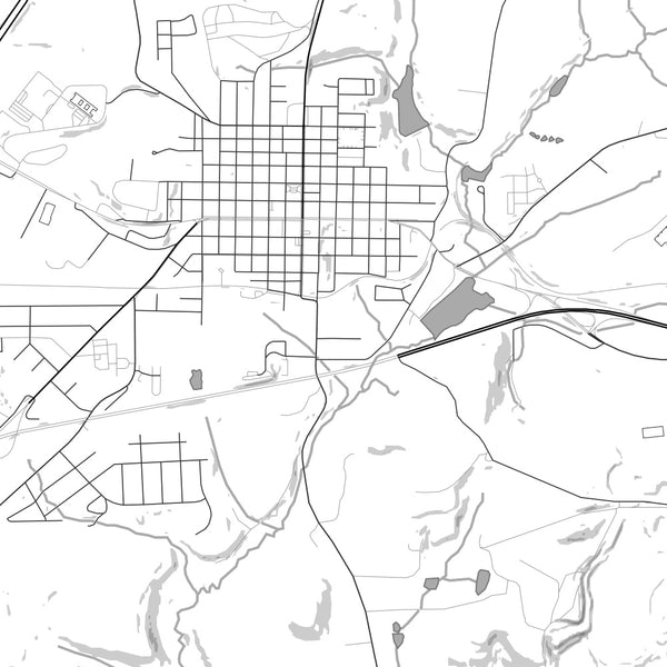 Ebensburg Pennsylvania Map Print in Classic Style Zoomed In Close Up Showing Details
