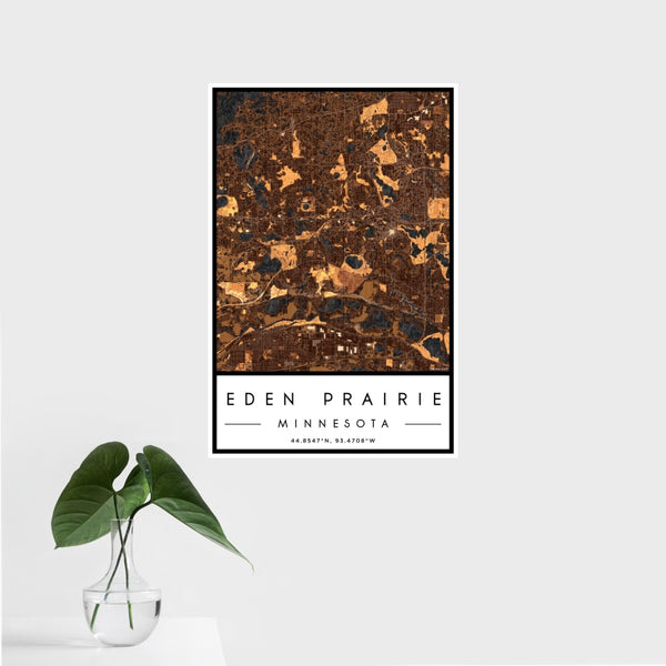 Eden Prairie - Minnesota Map Print in Ember
