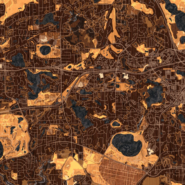 Eden Prairie - Minnesota Map Print in Ember