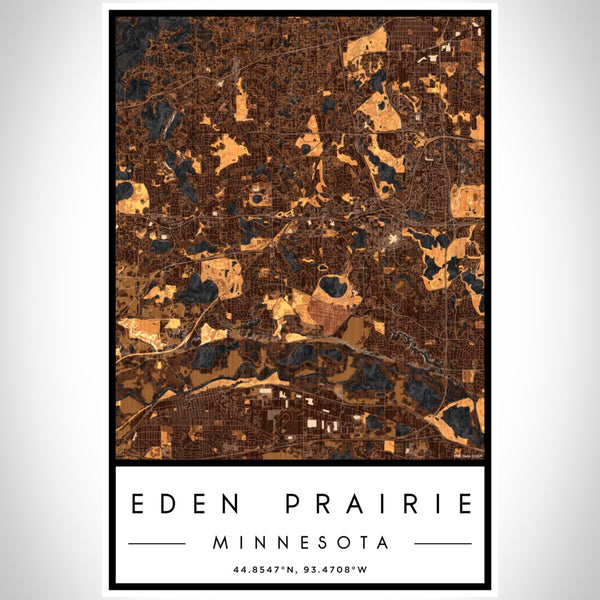 Eden Prairie - Minnesota Map Print in Ember