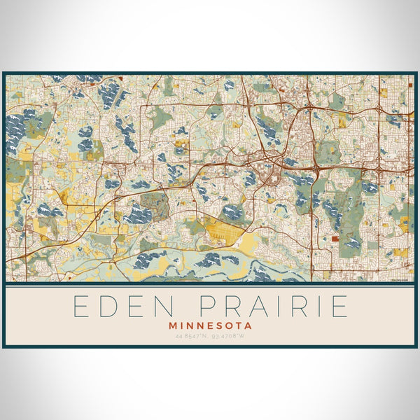 Eden Prairie - Minnesota Map Print in Woodblock