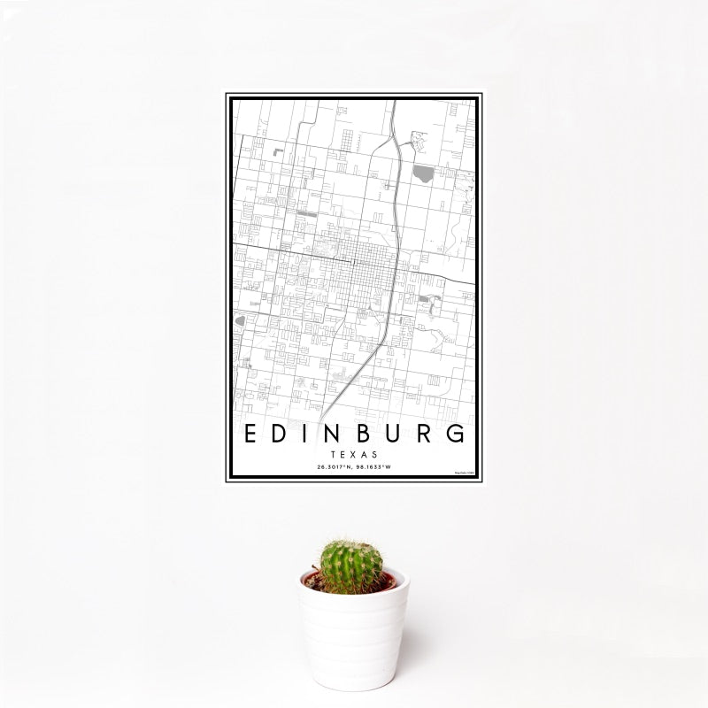 Edinburg - Texas Classic Map Print