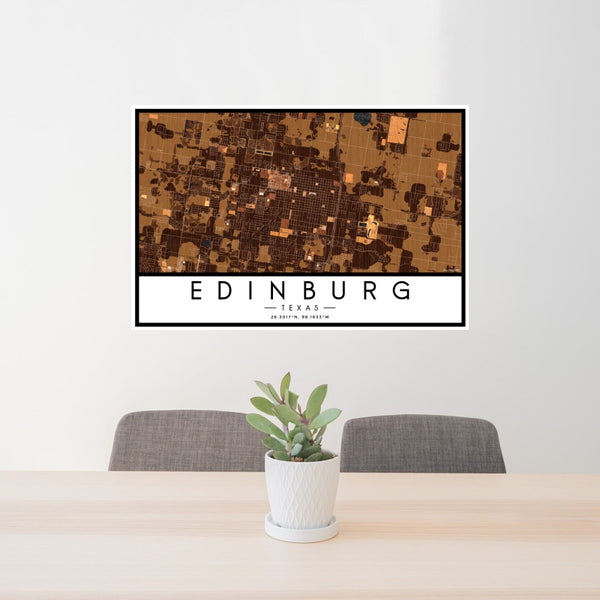 Edinburg - Texas Map Print in Ember
