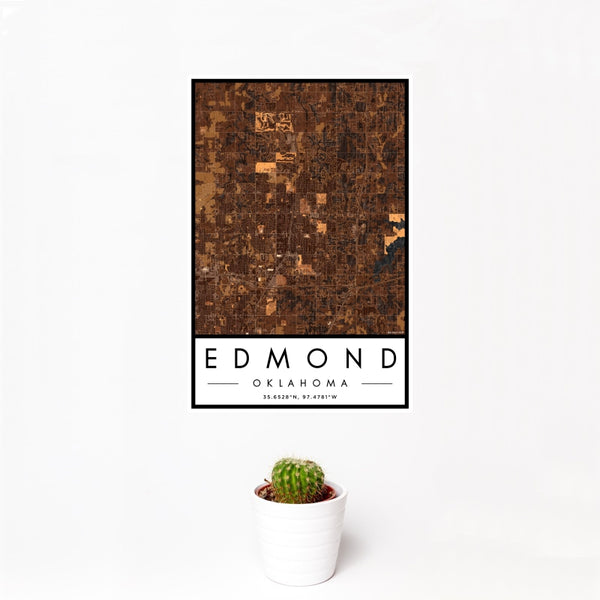 Edmond - Oklahoma Map Print in Ember