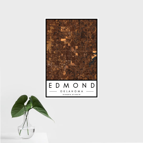 Edmond - Oklahoma Map Print in Ember