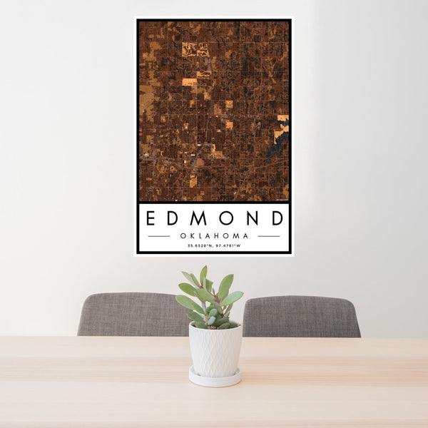 Edmond - Oklahoma Map Print in Ember