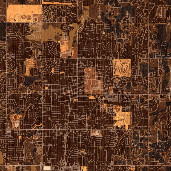 Edmond - Oklahoma Map Print in Ember
